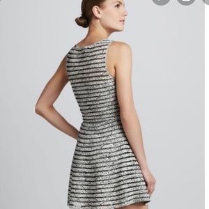 Parker Black and White Mesh Stripped Dress!